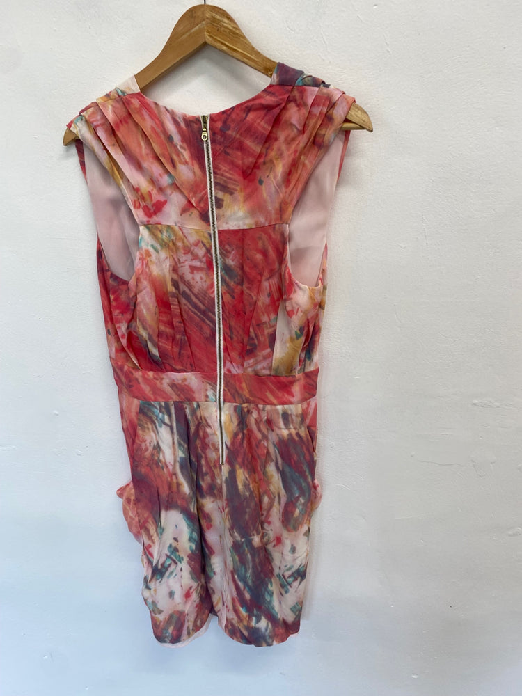 Fabulous Whistles Dress UK 8 Multicolor floral pink silk AF001