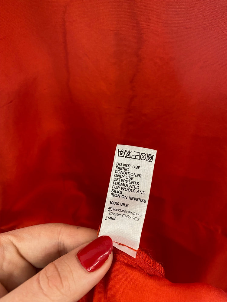Fabulous M&S Red Silk Mini Dress UK12 AF001