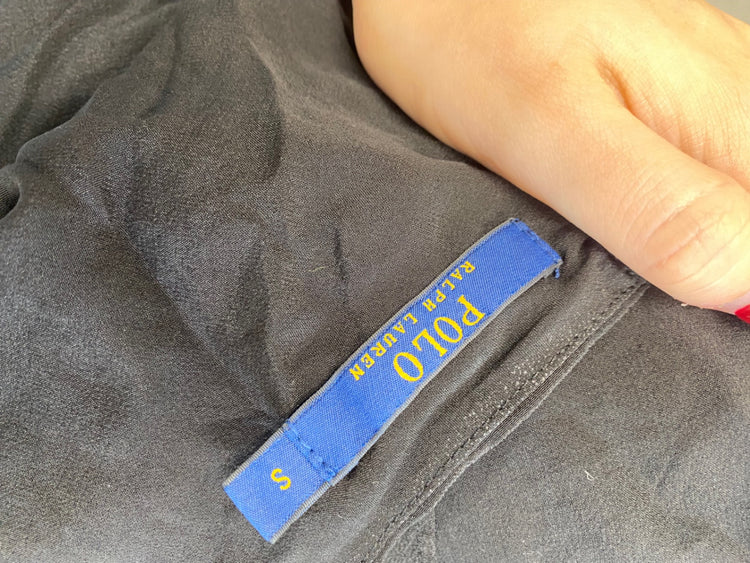 Fabulous Polo Ralph Lauren Top UK S Black floaty silk AF001