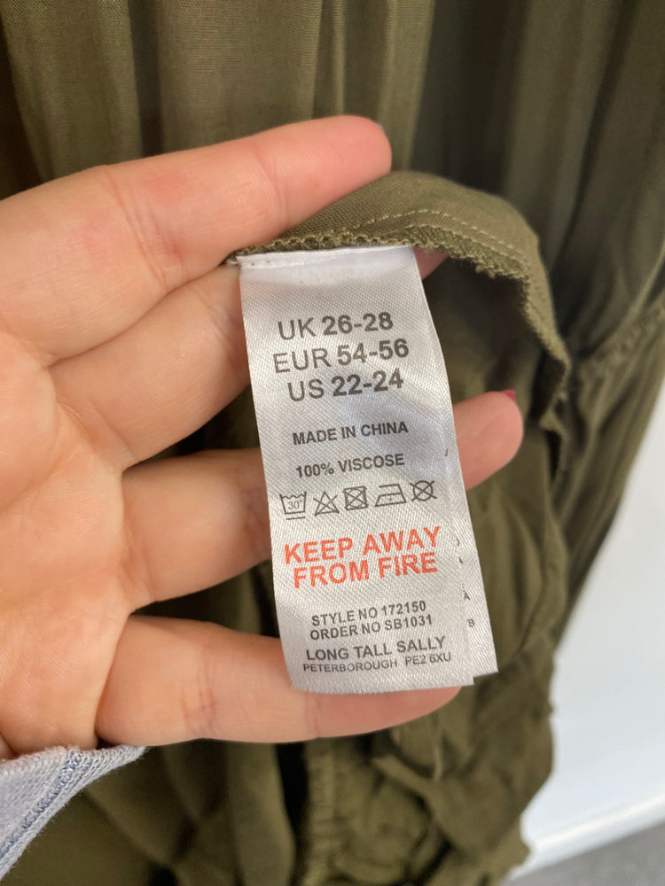 Boho Chic LTS Olive Green Bardot Maxi Dress UK26-28 SB001