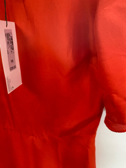 Fabulous M&S Red Silk Mini Dress UK12 AF001