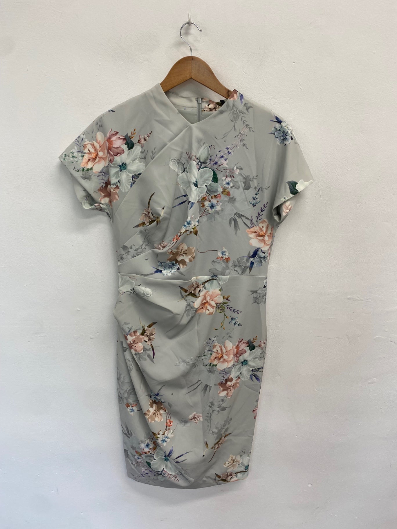 Fabulous Phase Eight Dress Uk14 duck egg floral wedding guest HK001