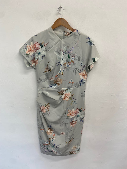 Fabulous Phase Eight Dress Uk14 duck egg floral wedding guest HK001