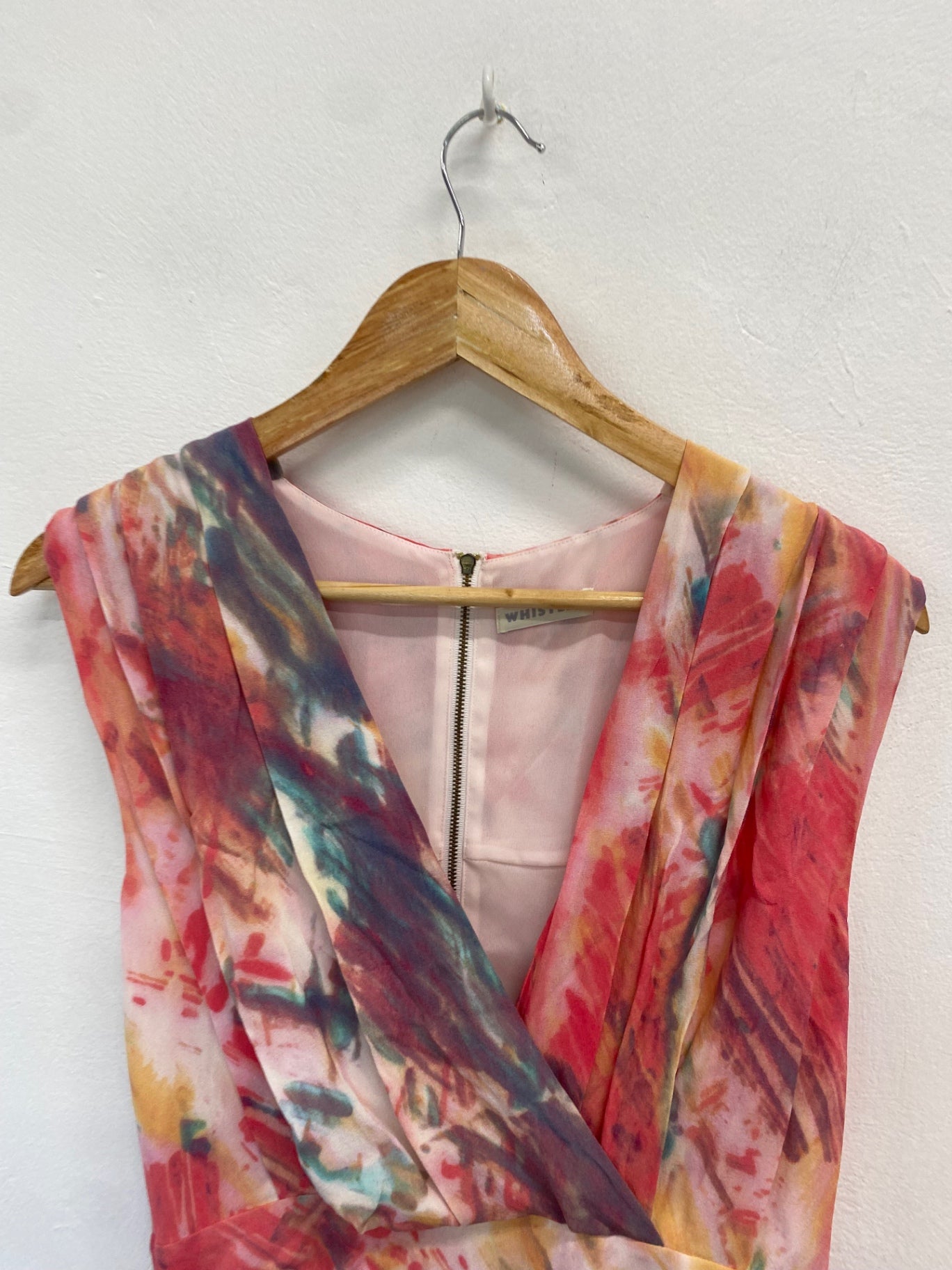 Fabulous Whistles Dress UK 8 Multicolor floral pink silk AF001