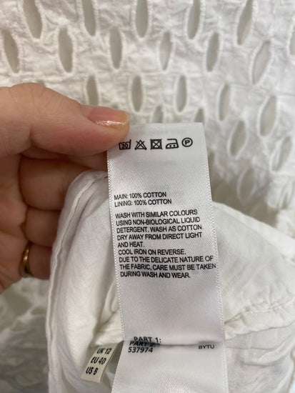 Fabulous Whistles Off-white Broderie Blouse UK12 CD434