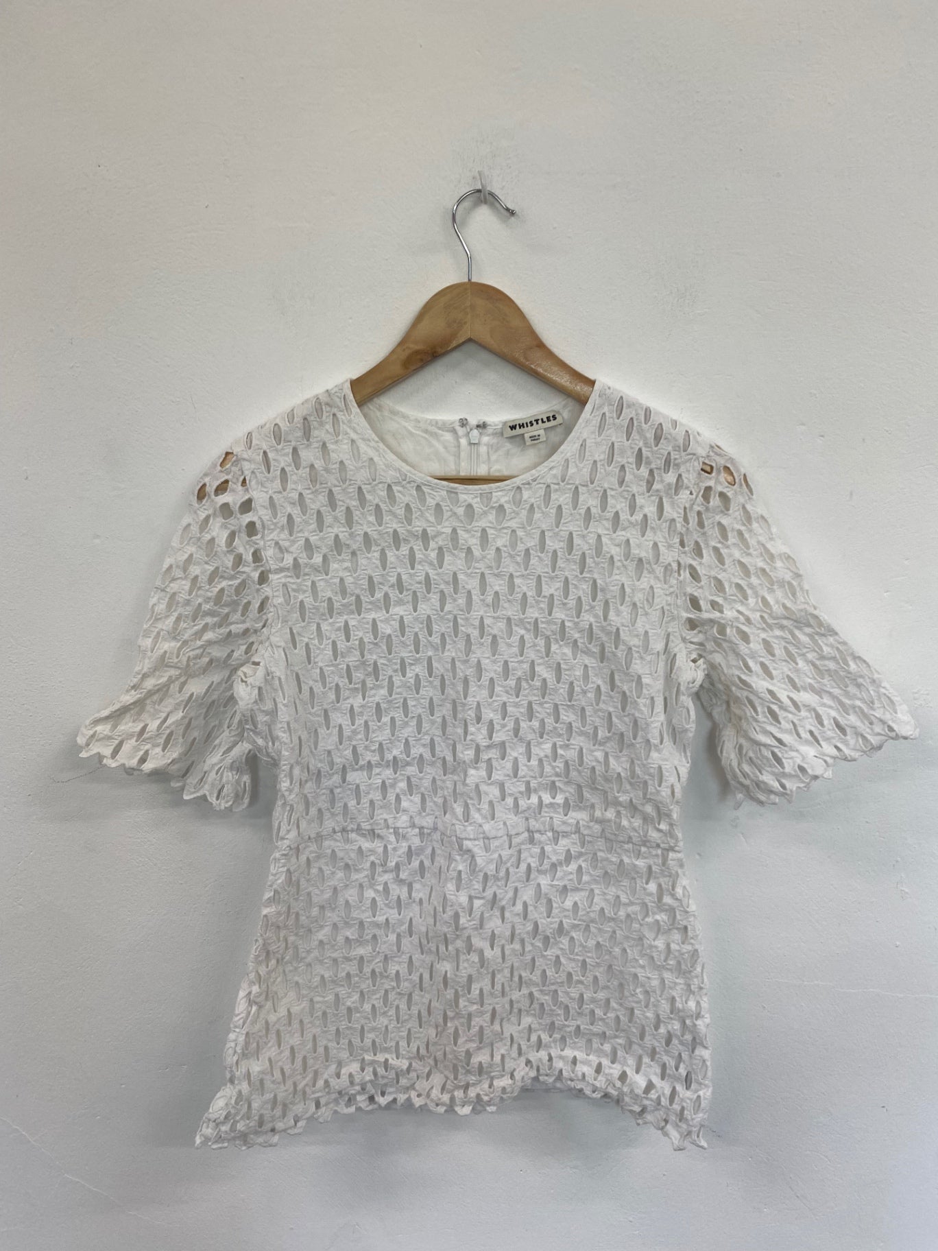 Fabulous Whistles Off-white Broderie Blouse UK12 CD434