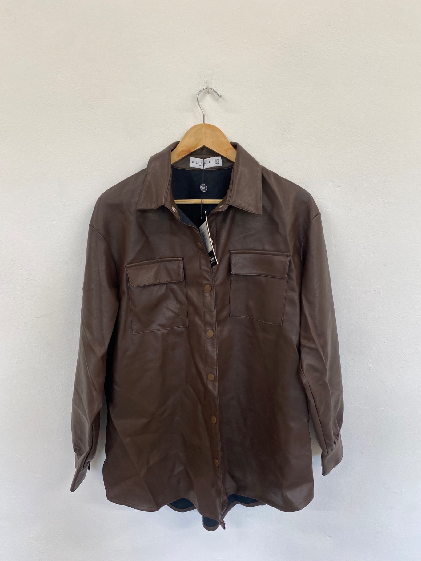 Fabulous Club L Chocolate Brown Oversize Shacket UK12 PJ001