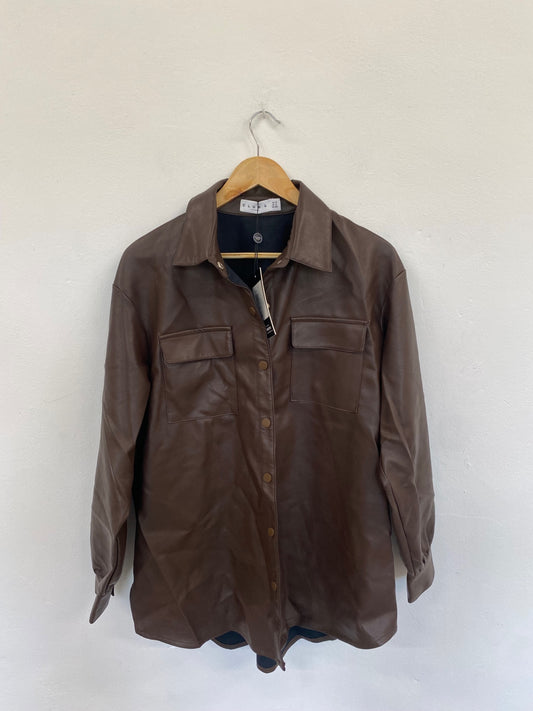 Fabulous Club L Chocolate Brown Oversize Shacket UK12 PJ001