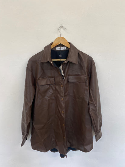 Fabulous Club L Chocolate Brown Oversize Shacket UK12 PJ001