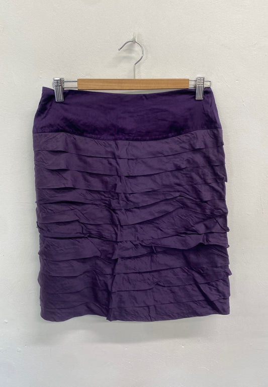 Fabulous REISS Skirt Uk 10 Purple tiered ruffle CD434