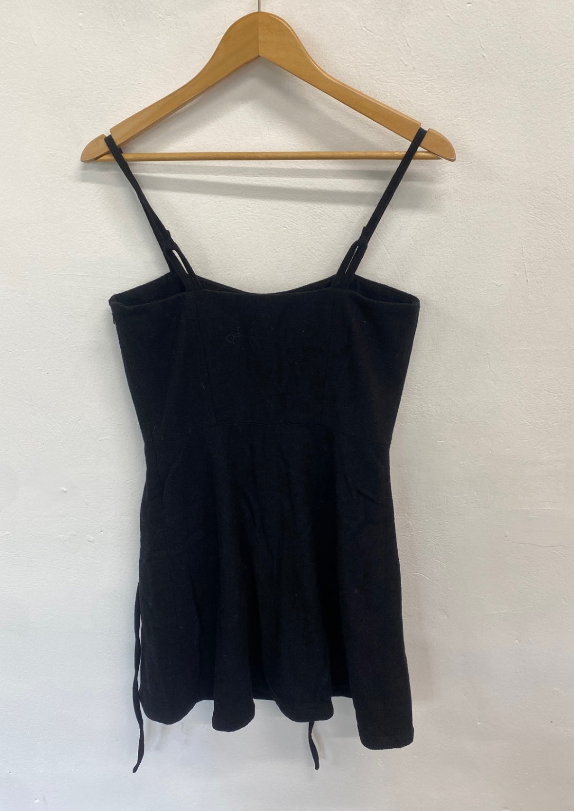 Fabulous Samantha pleet Dress UK M Black wool button up CD434