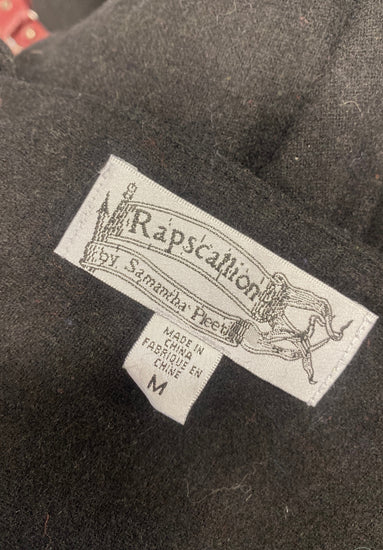 Fabulous Samantha pleet Dress UK M Black wool button up CD434