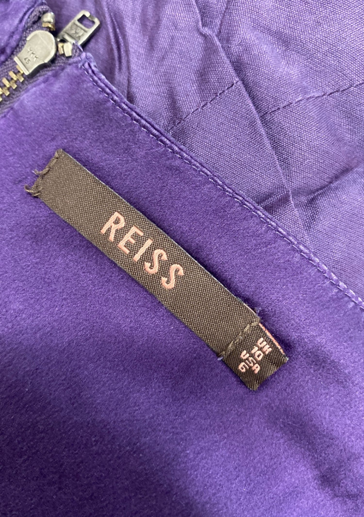 Fabulous REISS Skirt Uk 10 Purple tiered ruffle CD434