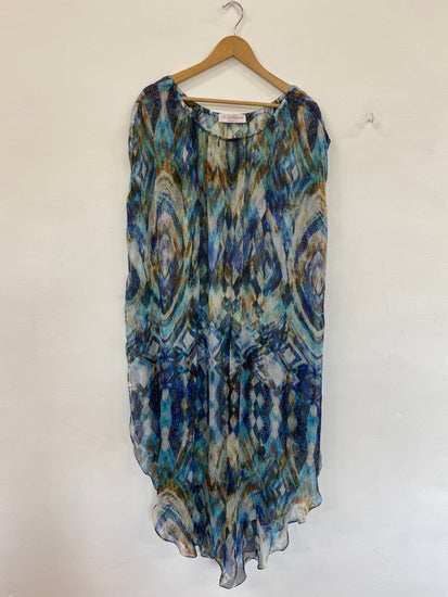 Boho Les Neo Bourgeoises Artsy Kaftan Sheer Maxi Dress One Size NR001