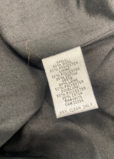 Fabulous Samantha pleet Dress UK M Black wool button up CD434