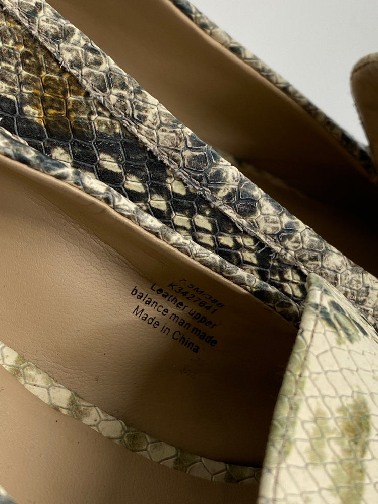 Fabulous DKNY Python Grey Green Loafers UK5 embossed leather NR001