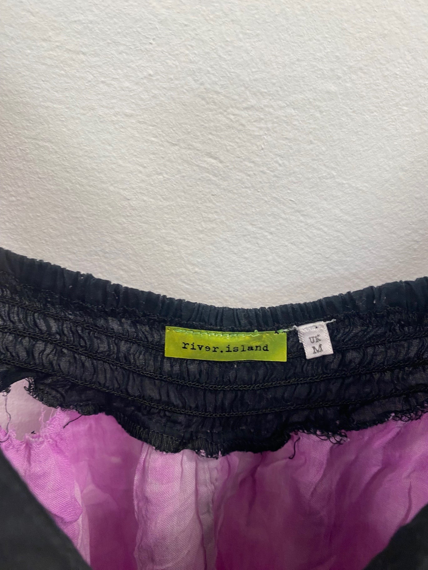 Boho Chic River Island Black & Pink Maxi Dress UK M CD434