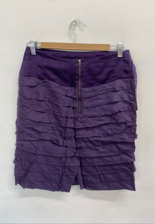 Fabulous REISS Skirt Uk 10 Purple tiered ruffle CD434