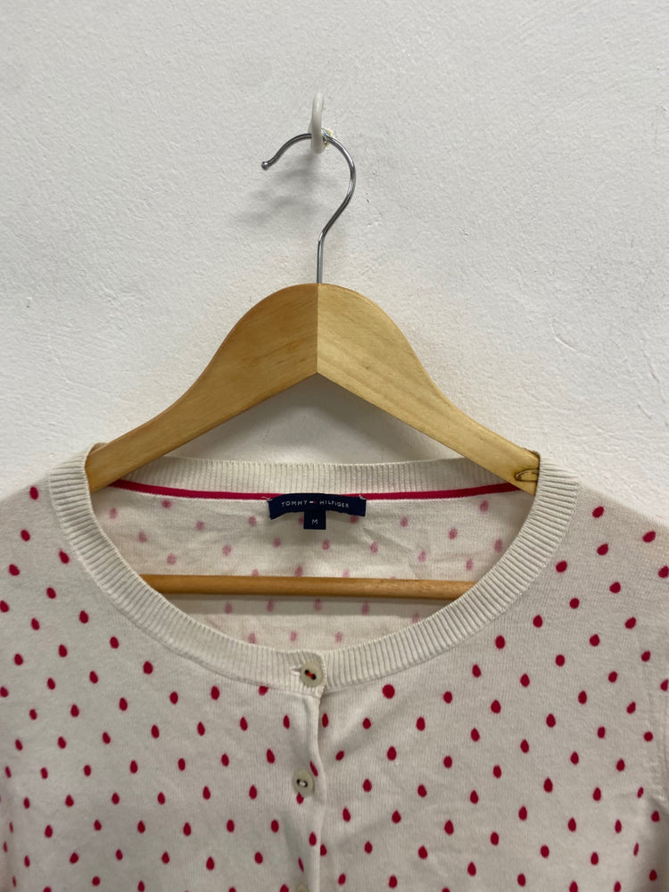 Fabulous Tommy Hilfiger Cardigan UK M Cream spotted cute ML435