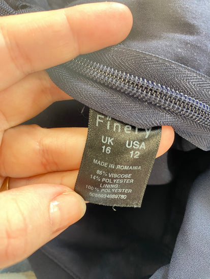 Fabulous Finery Navy Satin Leg Jumpsuit UK16 ML435