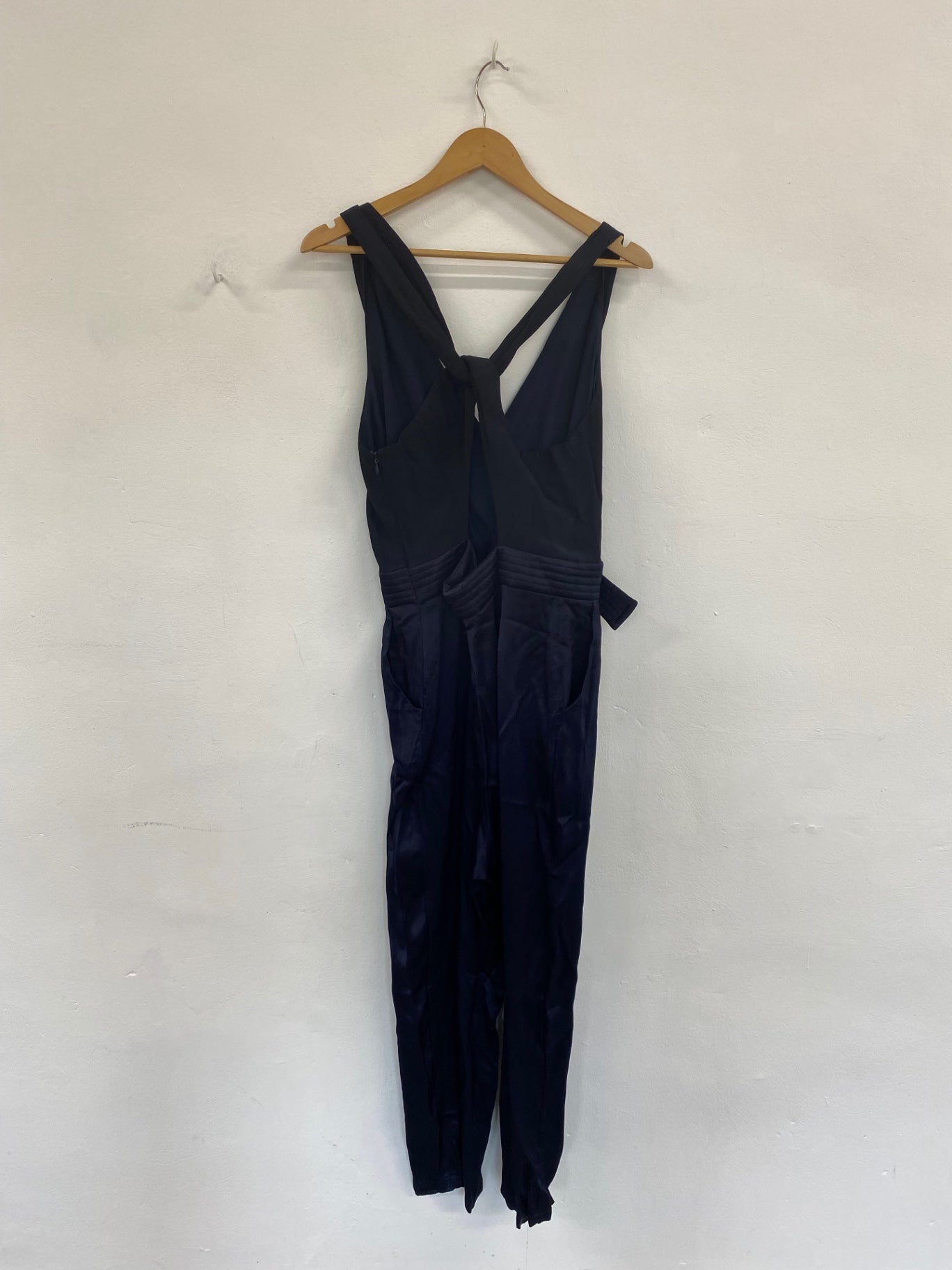 Fabulous Finery Navy Satin Leg Jumpsuit UK16 ML435