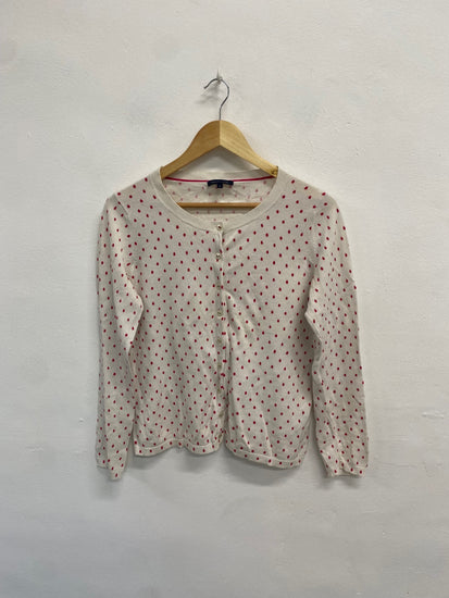 Fabulous Tommy Hilfiger Cardigan UK M Cream spotted cute ML435