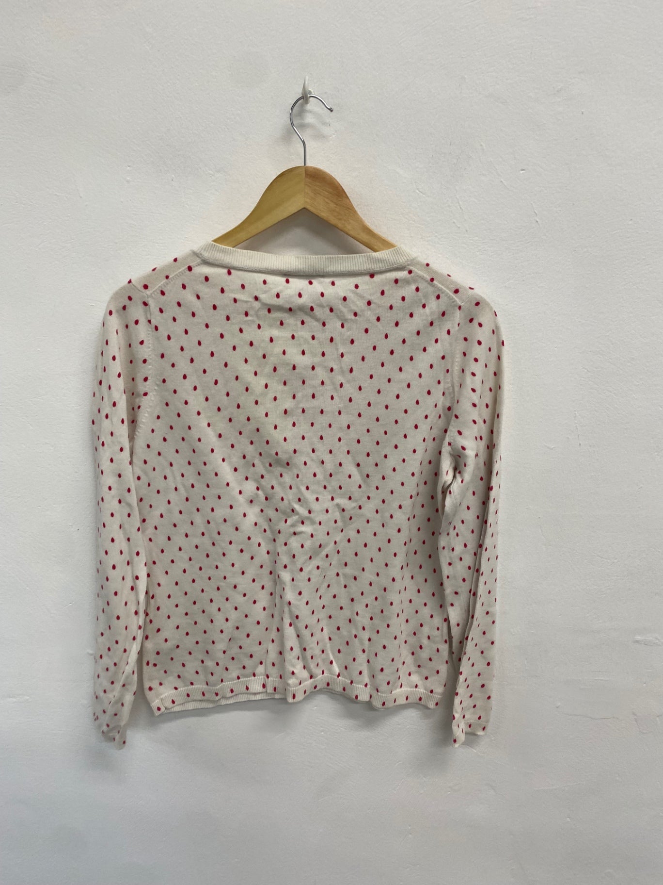 Fabulous Tommy Hilfiger Cardigan UK M Cream spotted cute ML435