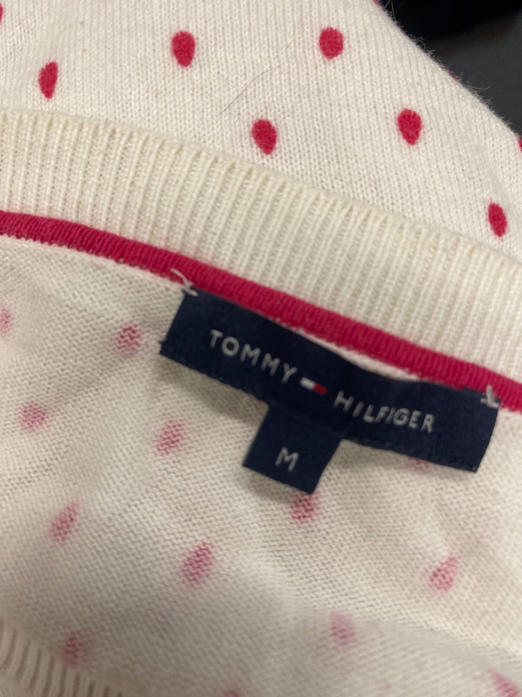 Fabulous Tommy Hilfiger Cardigan UK M Cream spotted cute ML435