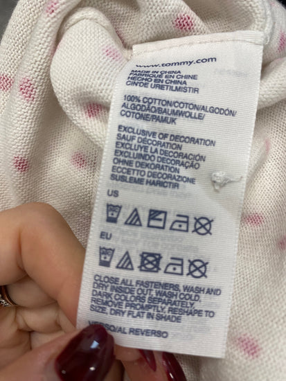 Fabulous Tommy Hilfiger Cardigan UK M Cream spotted cute ML435