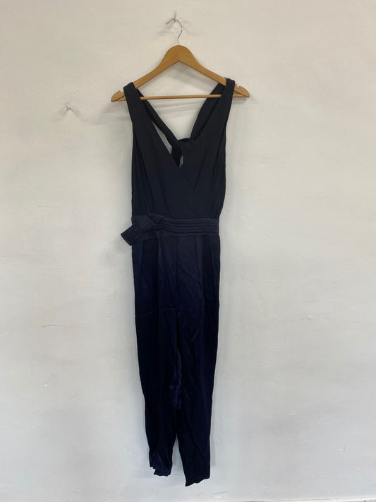 Fabulous Finery Navy Satin Leg Jumpsuit UK16 ML435