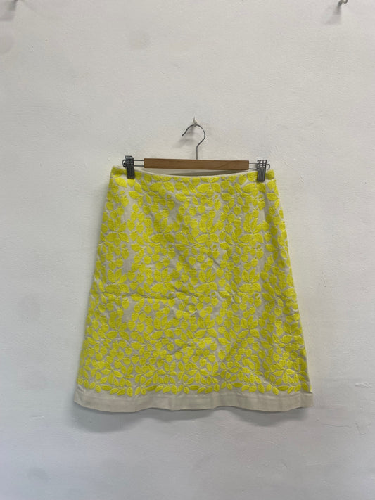 Fabulous Boden Skirt UK10 Yellow and White floral PM002