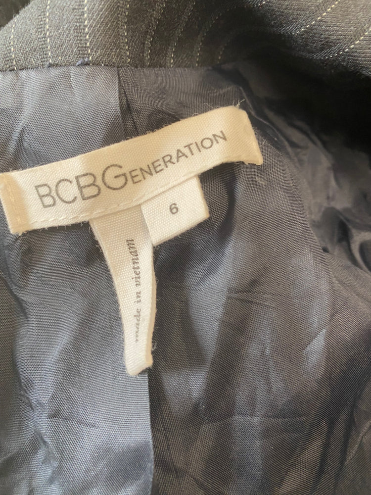 Fabulous BCBG Generation pinstripe classic Suit Set UK XS Navy NM001