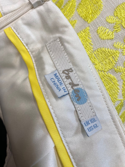 Fabulous Boden Skirt UK10 Yellow and White floral PM002