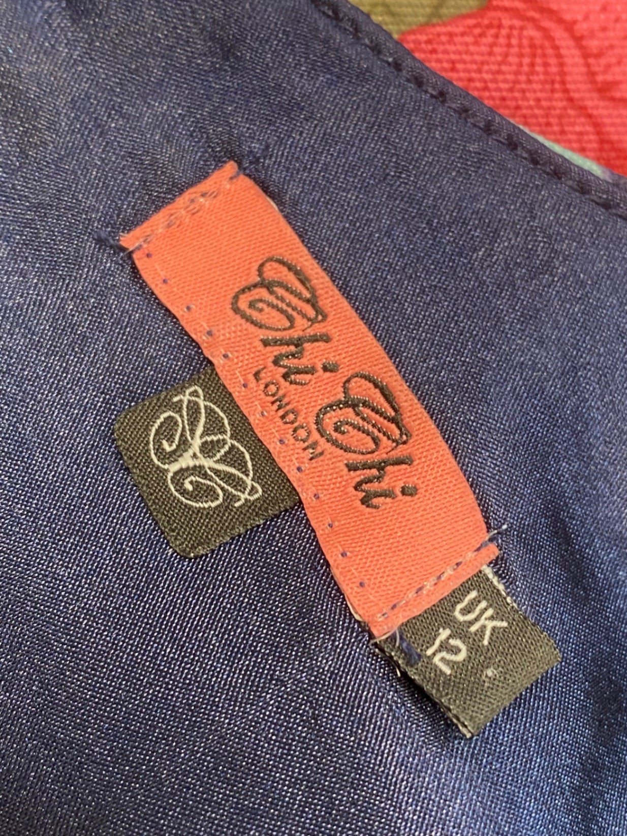 Fabulous Chi chi london Dress UK 12 Navy floral special occassion NM001