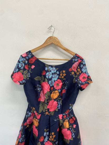 Fabulous Chi chi london Dress UK 12 Navy floral special occassion NM001
