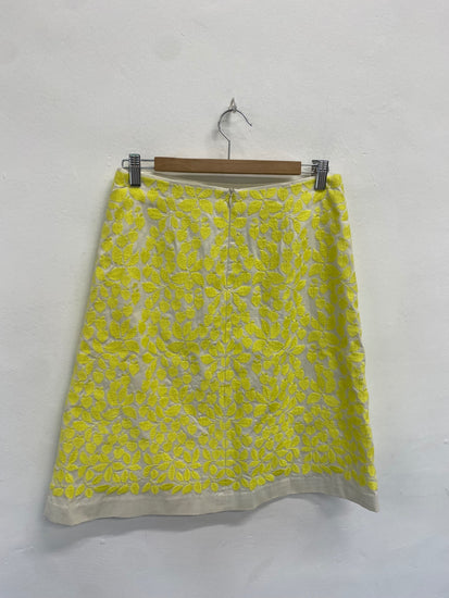 Fabulous Boden Skirt UK10 Yellow and White floral PM002