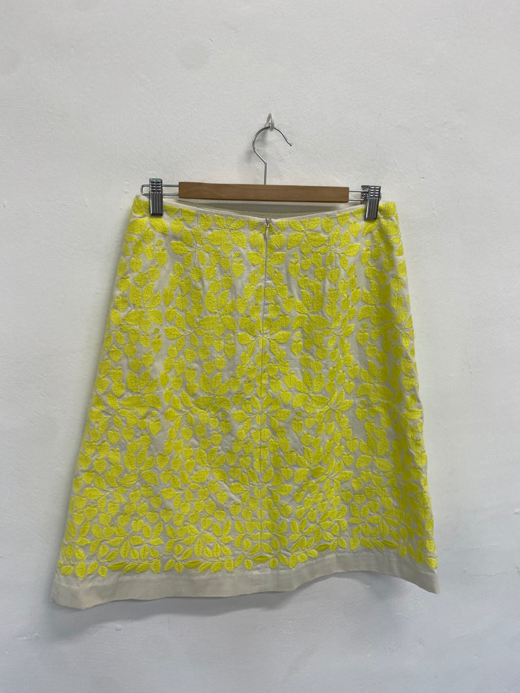 Fabulous Boden Skirt UK10 Yellow and White floral PM002