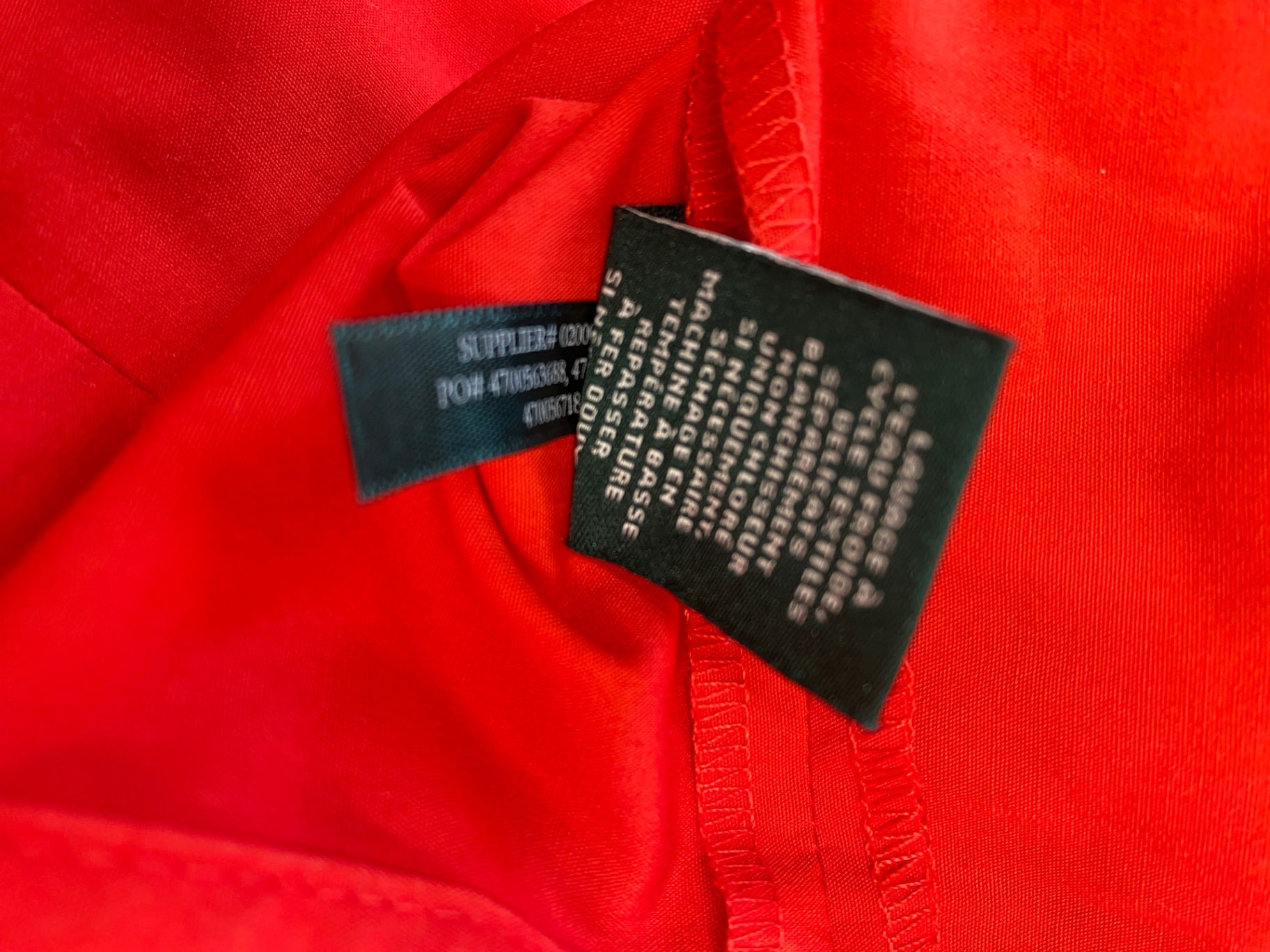 Fabulous Ralph Lauren broderie sleeve Dress UK10 Red Fine cotton SN005