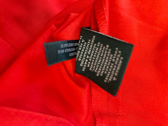 Fabulous Ralph Lauren broderie sleeve Dress UK10 Red Fine cotton SN005