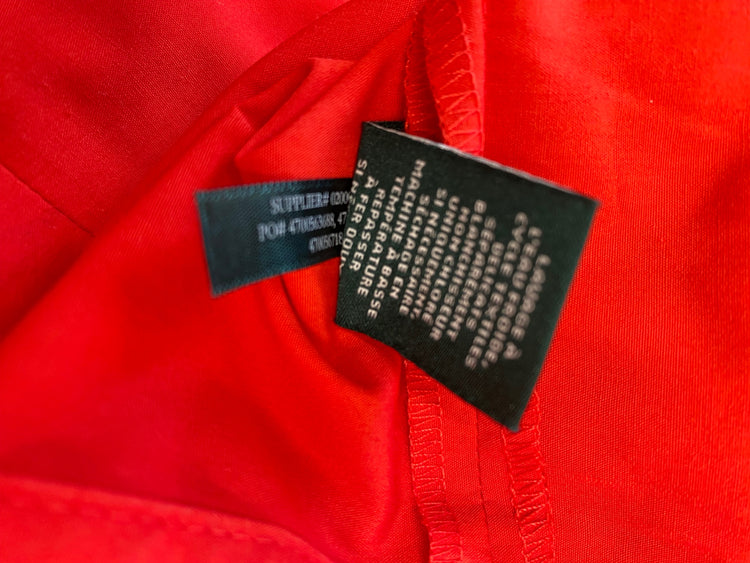 Fabulous Ralph Lauren broderie sleeve Dress UK10 Red Fine cotton SN005