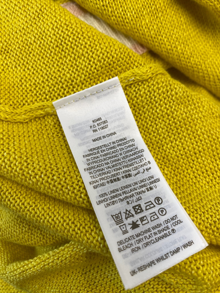 Fabulous Boden knit Linen Twin Set Uk8 Yellow & Pink Cottage core SN005