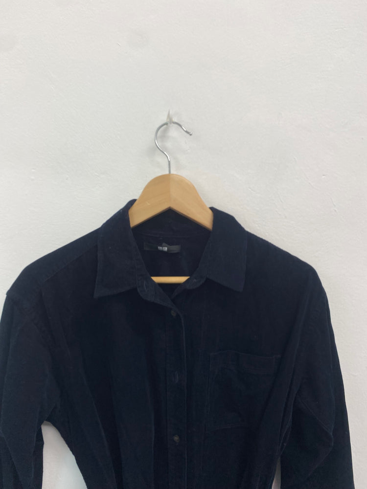 Fabulous Uniqlo Midi Dress UK XS Navy cord KB001