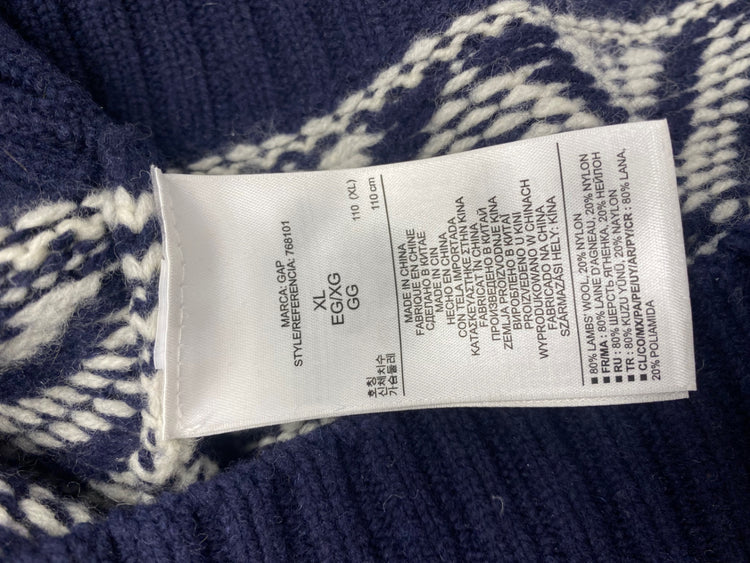 Fabulous Gap Sweater UK XL Navy white pattern KB001