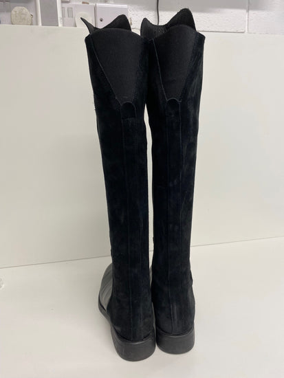 Fabulous KMB over the knee leather  Boots UK6 Black Flat classics KB001