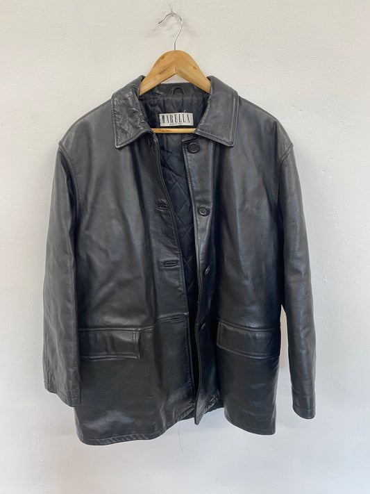 Fabulous Marella Leather Coat UK14 Black KB001