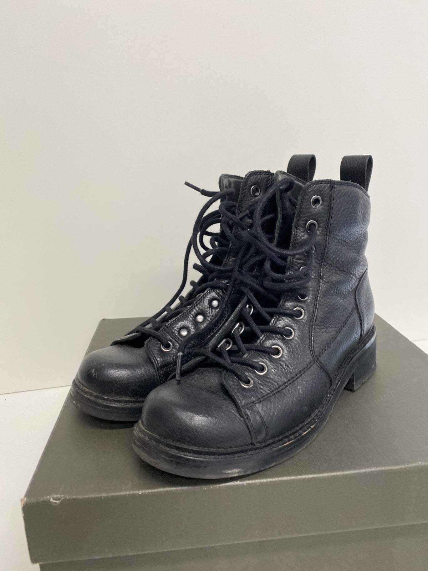 Fabulous G Star Roofer biker leather Boots UK5 Black KB001