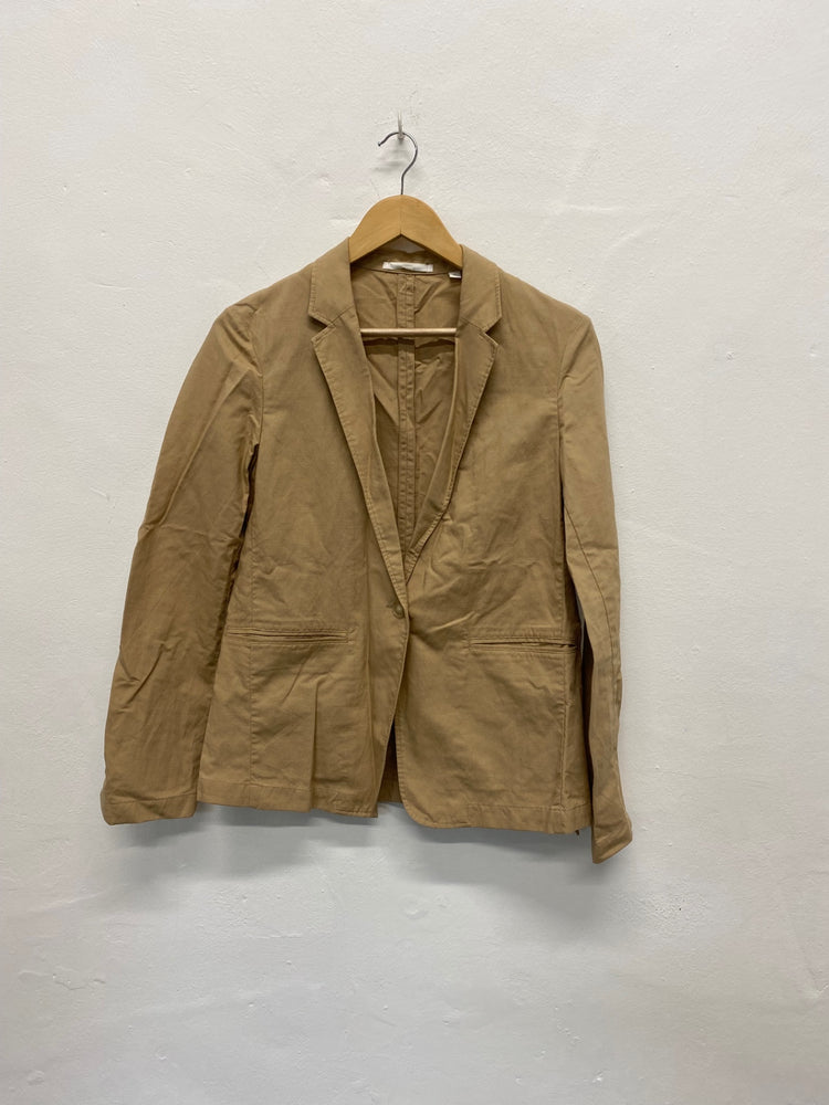 Fabulous Uniqlo linen oversized Blazer UK S Beige Classic KB001
