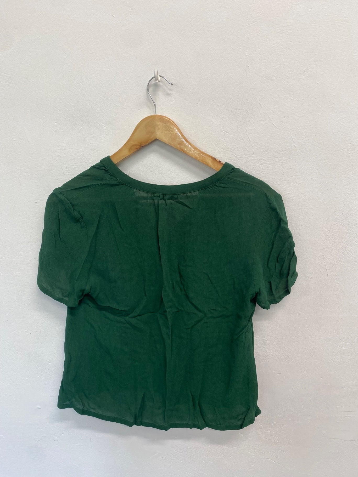 Fabulous American vintage Blouse UK S Green lightweight KB001