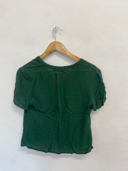 Fabulous American vintage Blouse UK S Green lightweight KB001