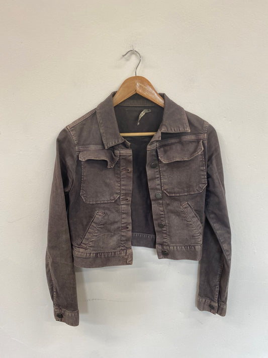 Fabulous Kookai Purple Wash Distress Look Denim Jacket UK8 KB001